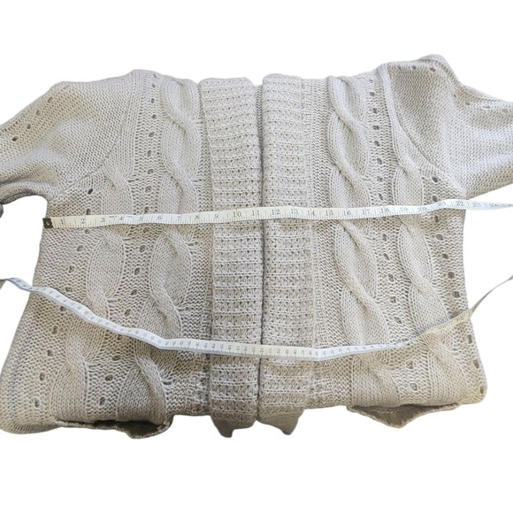 Womens Hyped Unicorn Cable Knit Open Front Cardigan Sweater Gray Medium - Picture 3 of 5